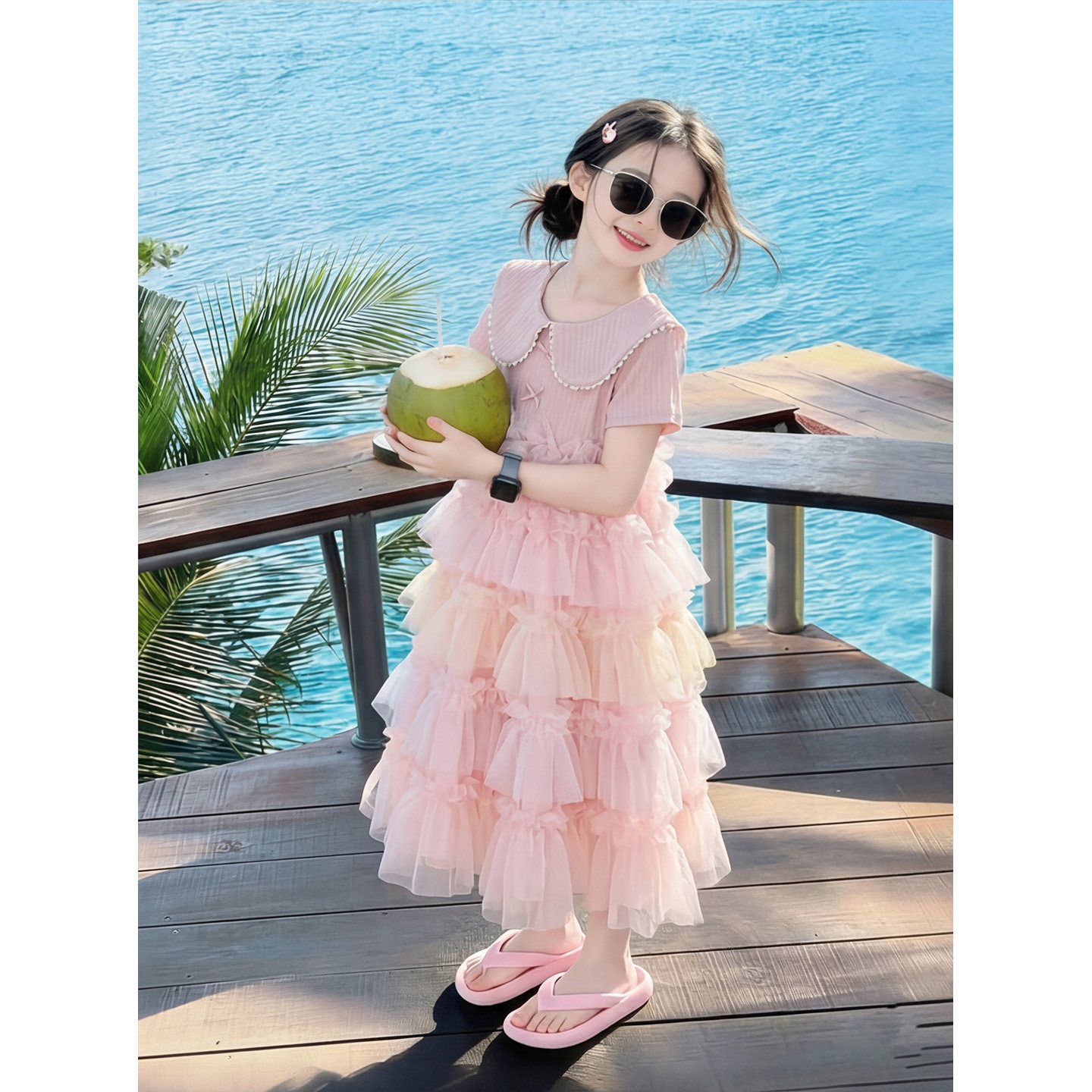 女童连衣裙夏季2026款甜美蛋糕裙