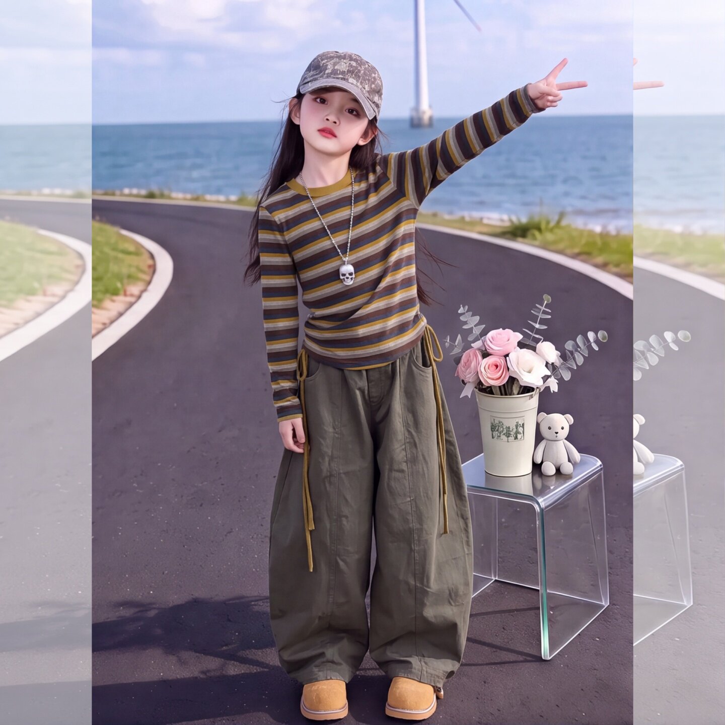 女童秋套装2026新款美拉德风儿童