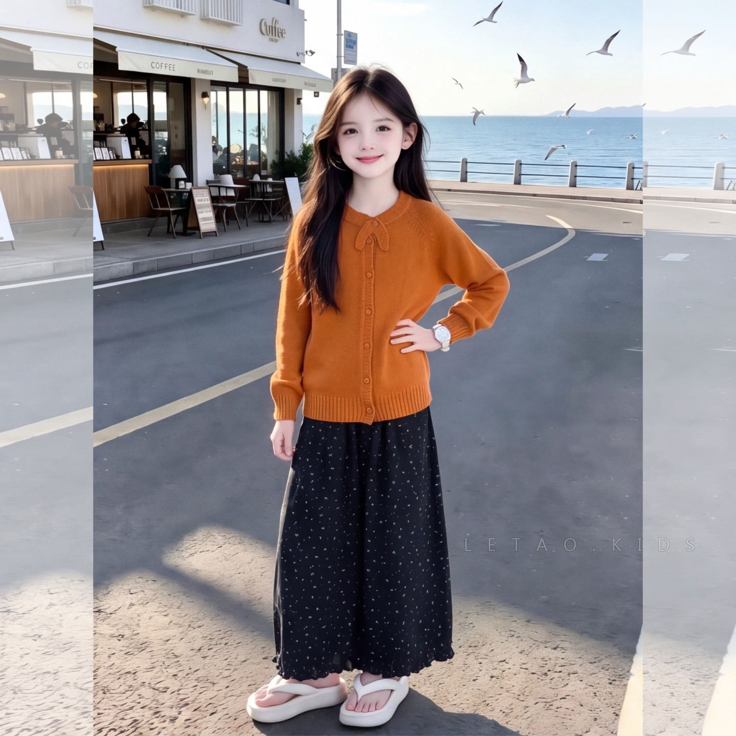 2026新款秋装女童甜美毛衣开衫碎