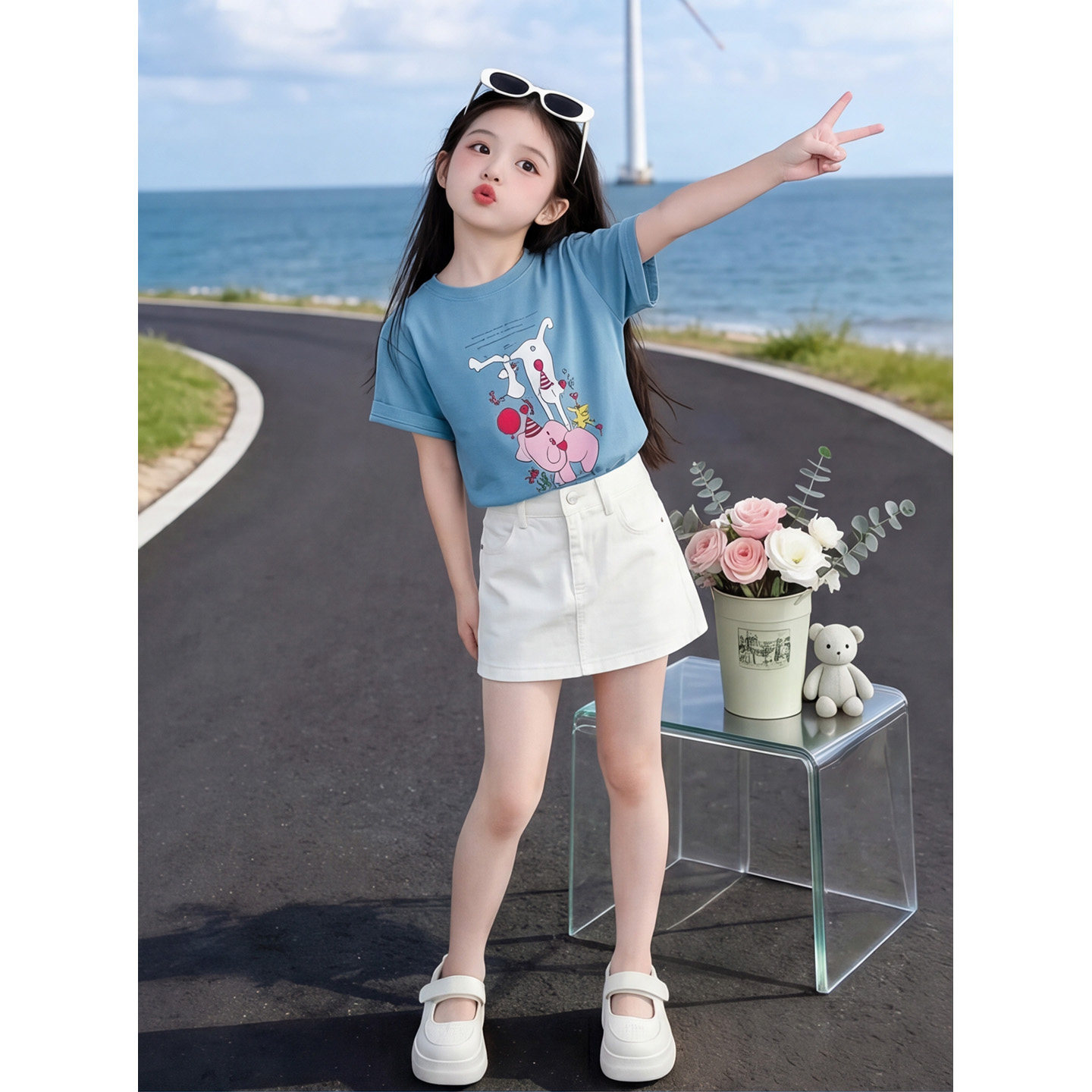 2026超火女童装套装中大童女装新款夏天韩系高级感超好看夏季夏装
