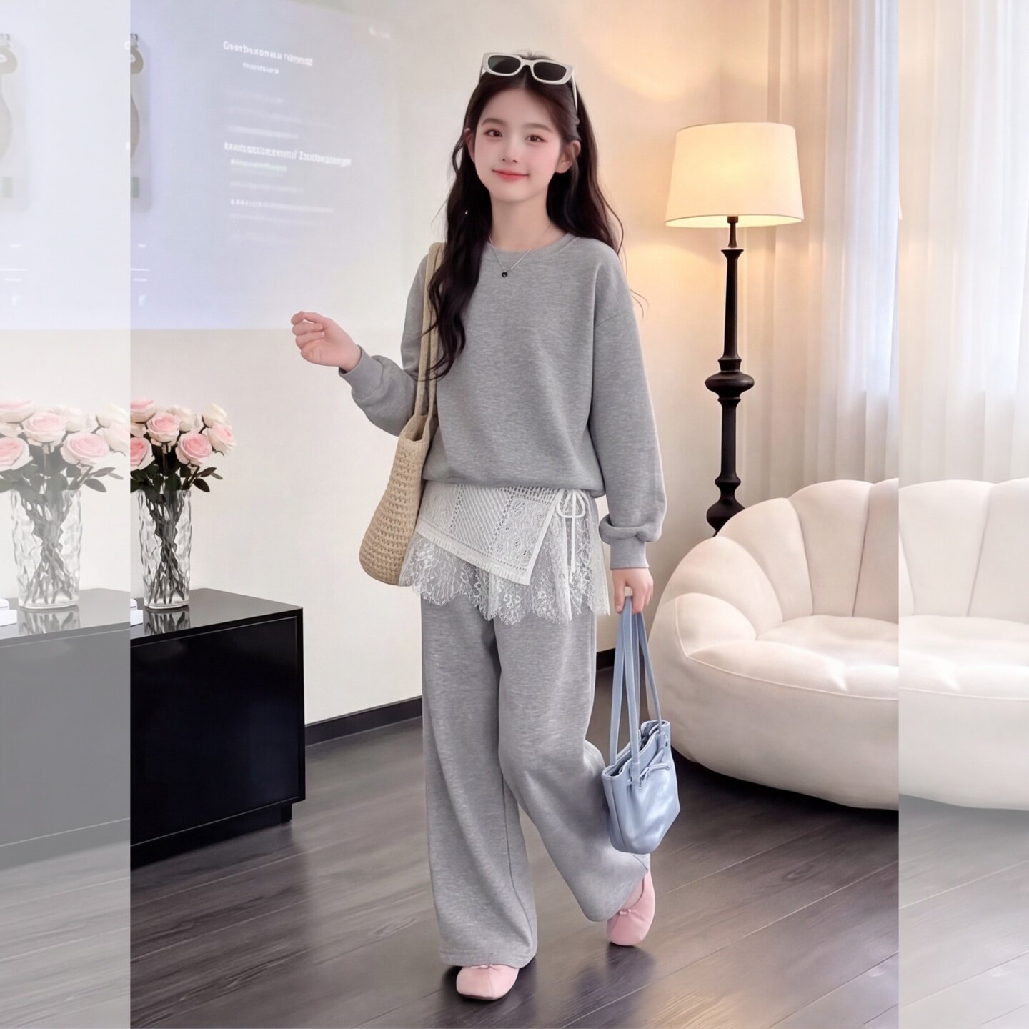 女童秋季卫衣套装2026新款中大童
