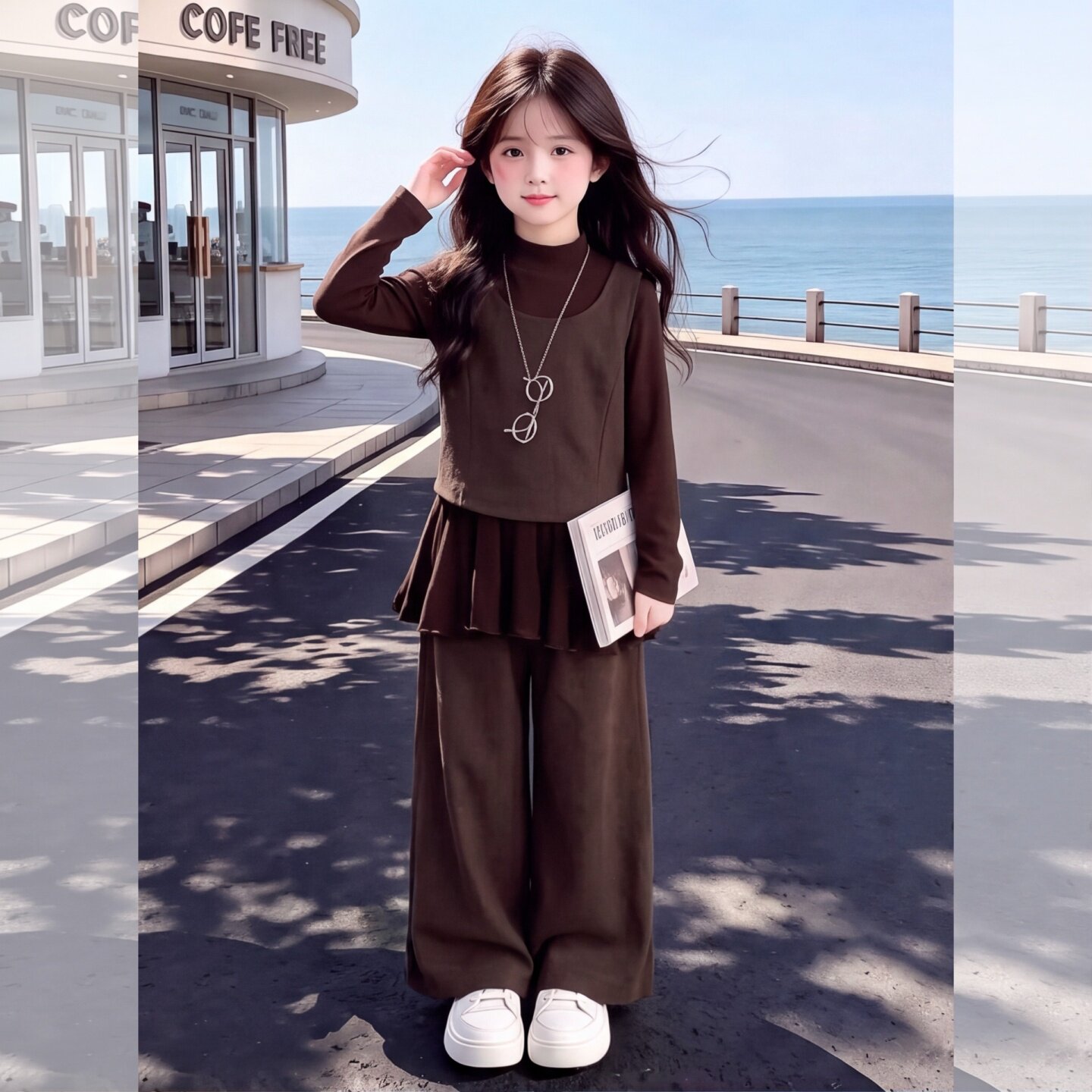 女童早秋叠穿三件套2026新款大童