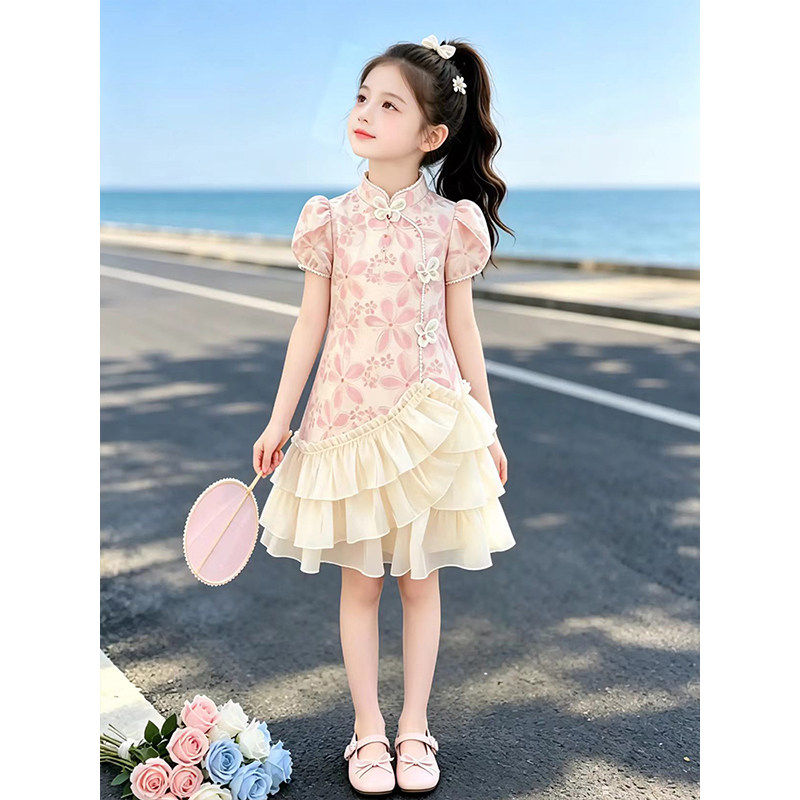 女童新中式连衣裙夏季2026新款儿童国风汉服夏装女孩洋气旗袍裙子