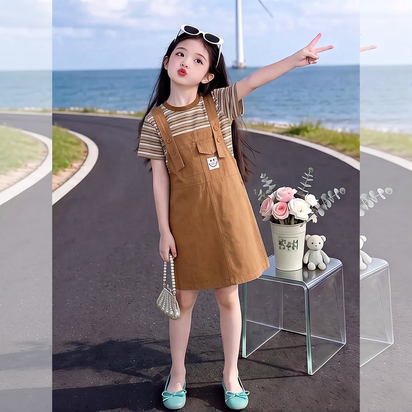女童背带裙夏季2026新款儿童夏装