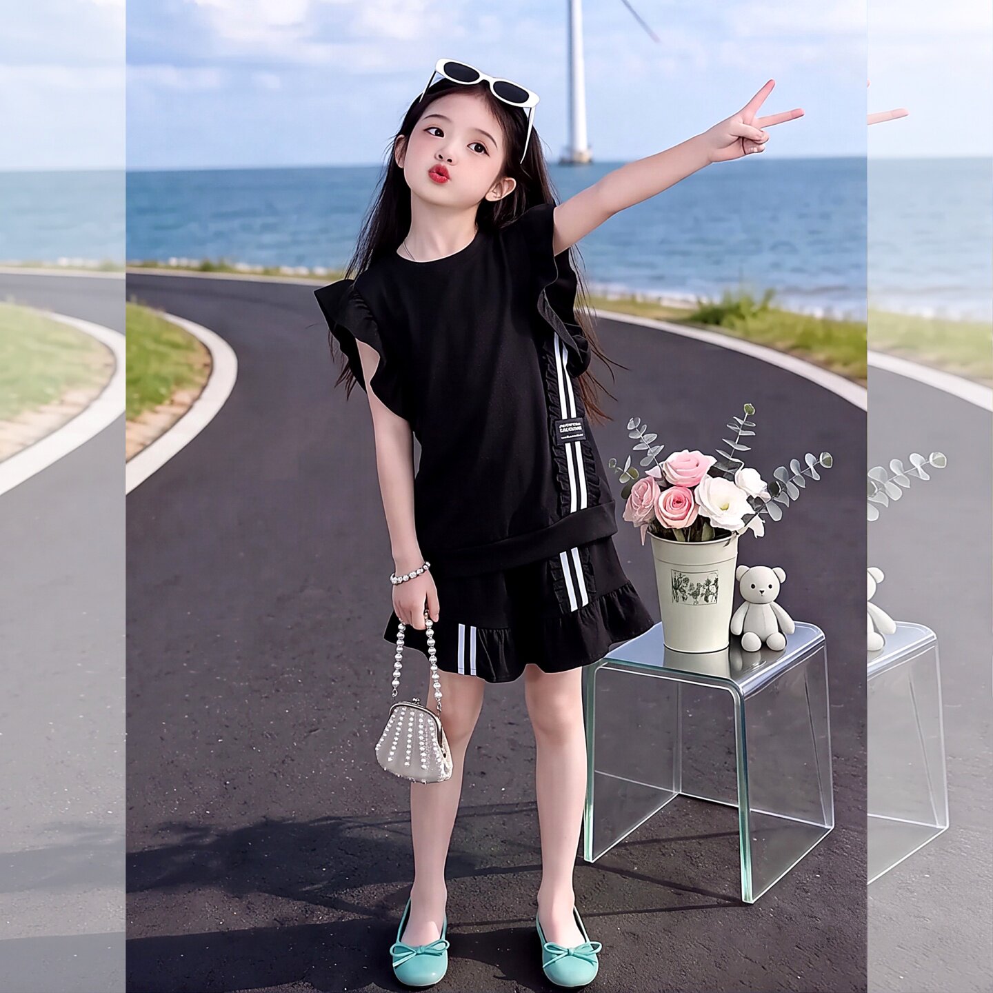 女童夏季运动风两件套2026新款中