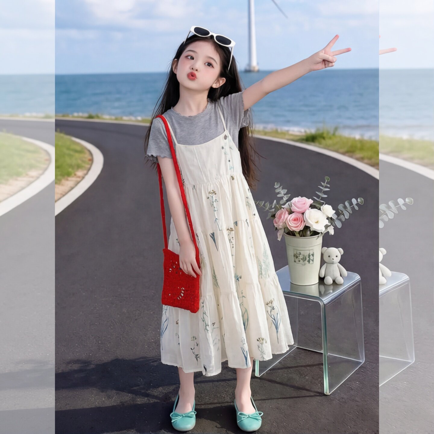 品牌专柜女童夏季连衣裙2026新款