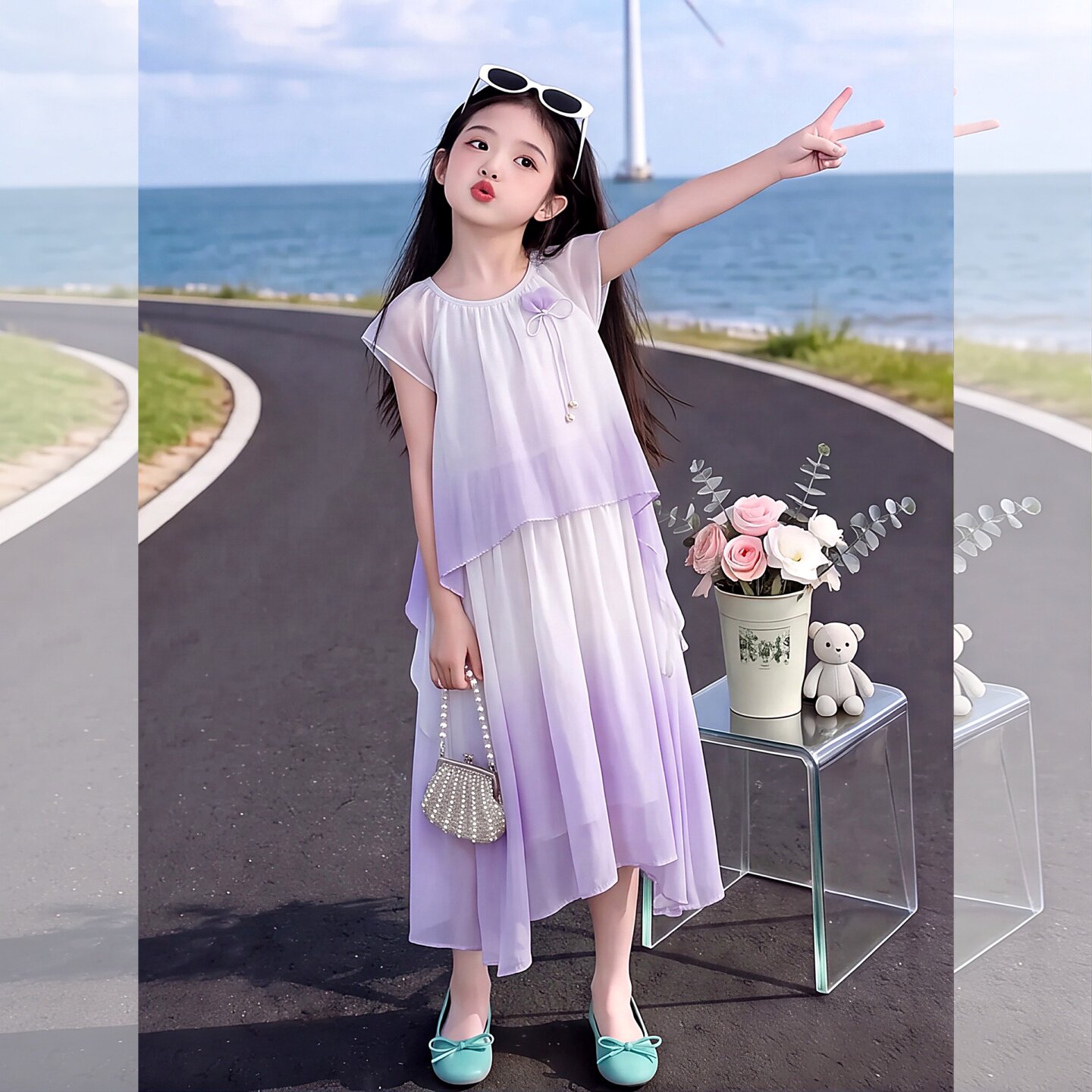 女童连衣裙夏季薄款2026新款小女