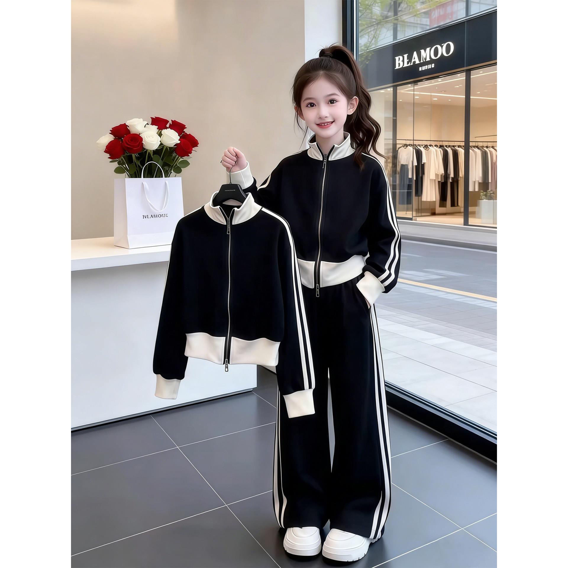 女童套装秋装2026新款儿童网红早春穿搭运动服女大童春秋款两件套