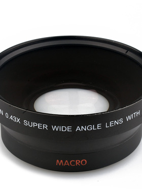 49/52/55/58/72mm 0.43x超广角微距效果附加相机镜头