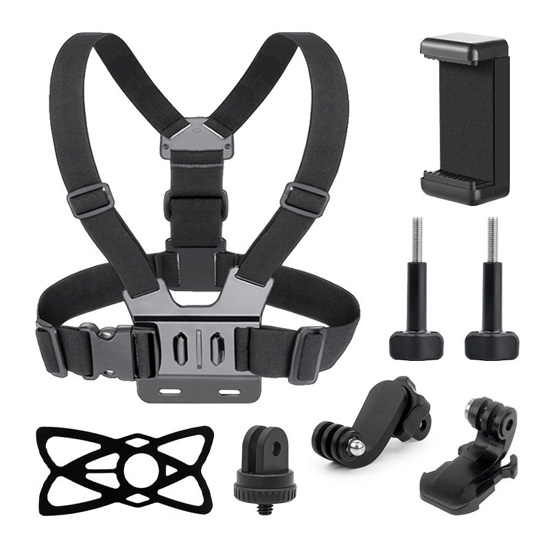 适用Gopro/Insta360/大疆 等运动相机 胸带头戴手机相机固定套装