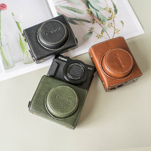 佳能g7x3保护套g7x2相机包G7X保护壳底座皮套微单相机配件相机套