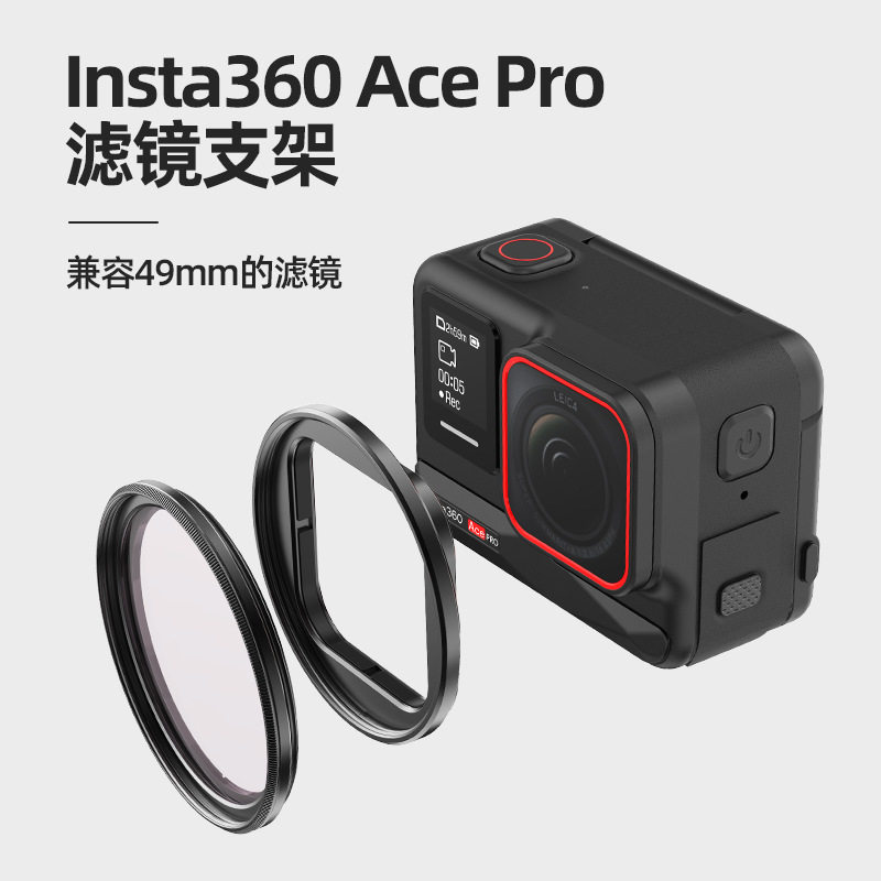 适用于影石Insta360 Ace Pro 1/2滤镜支架通用保护镜框金属转接环图片