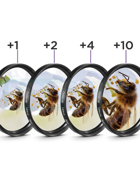 近摄滤镜+1+2+4+8+10倍套装 close单反微距镜放大镜37/43/49-82mm