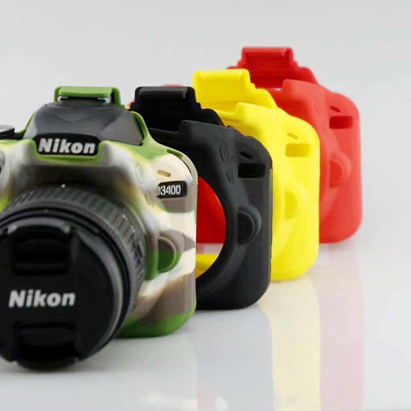 适用尼康单反相机 D3400硅胶套 Nikon 单反D3400相机包硅胶保护套