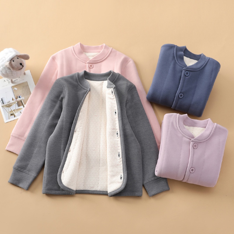 真乐校服儿童保暖衣秋冬季学生棉衣内胆男童女童加厚夹棉外套棉服