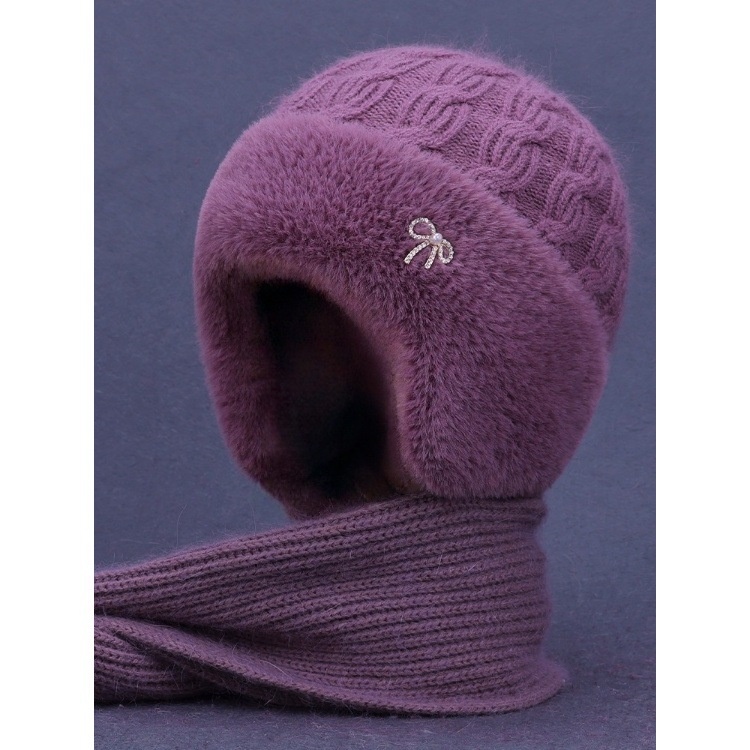 真乐中老年人帽子女秋冬季妈妈加绒保暖针织毛线帽老太太奶奶套头