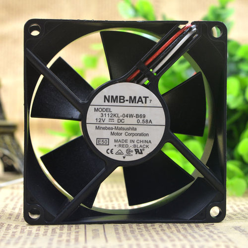 日本 NMB-MAT 8CM 8032 12V 0.58A 3112KL-04W-B69 滚珠散热风扇