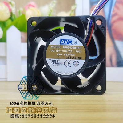 正品 2B06038B48H 6038 48V 0.35A 6CM/厘米 双滚珠散热风扇