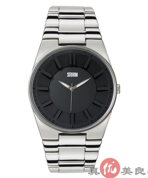 日本代购 STORM LONDON 男款极简复古表盘钢带商务休闲石英手表