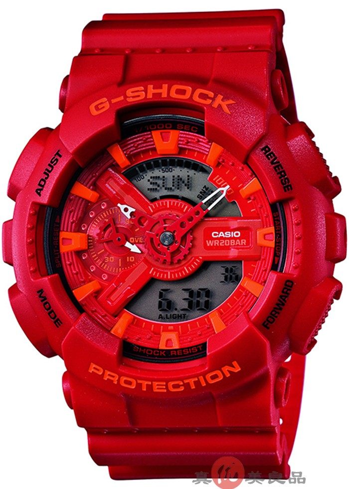 日本直邮casio卡西欧g-shock 红色经典运动男女手表ga-110ac-4ajf