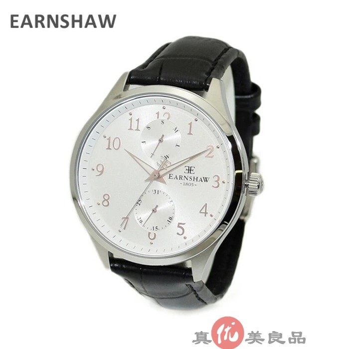 日本代购 earnshaw 男款复古双眼多功能表盘商务休闲石英手表