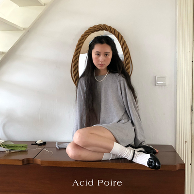 Acid Poire 春夏2026新品超薄灰色羊绒长袖外套上衣女