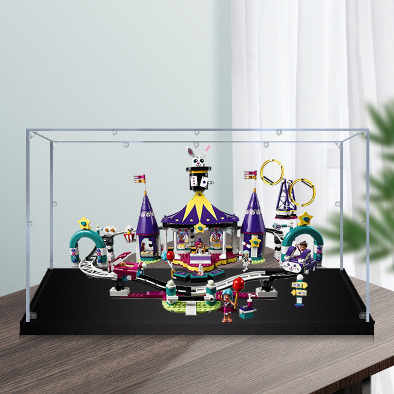 亚克力展示盒适用乐高41685 神奇的游乐场过山车玩具防尘罩收纳盒
