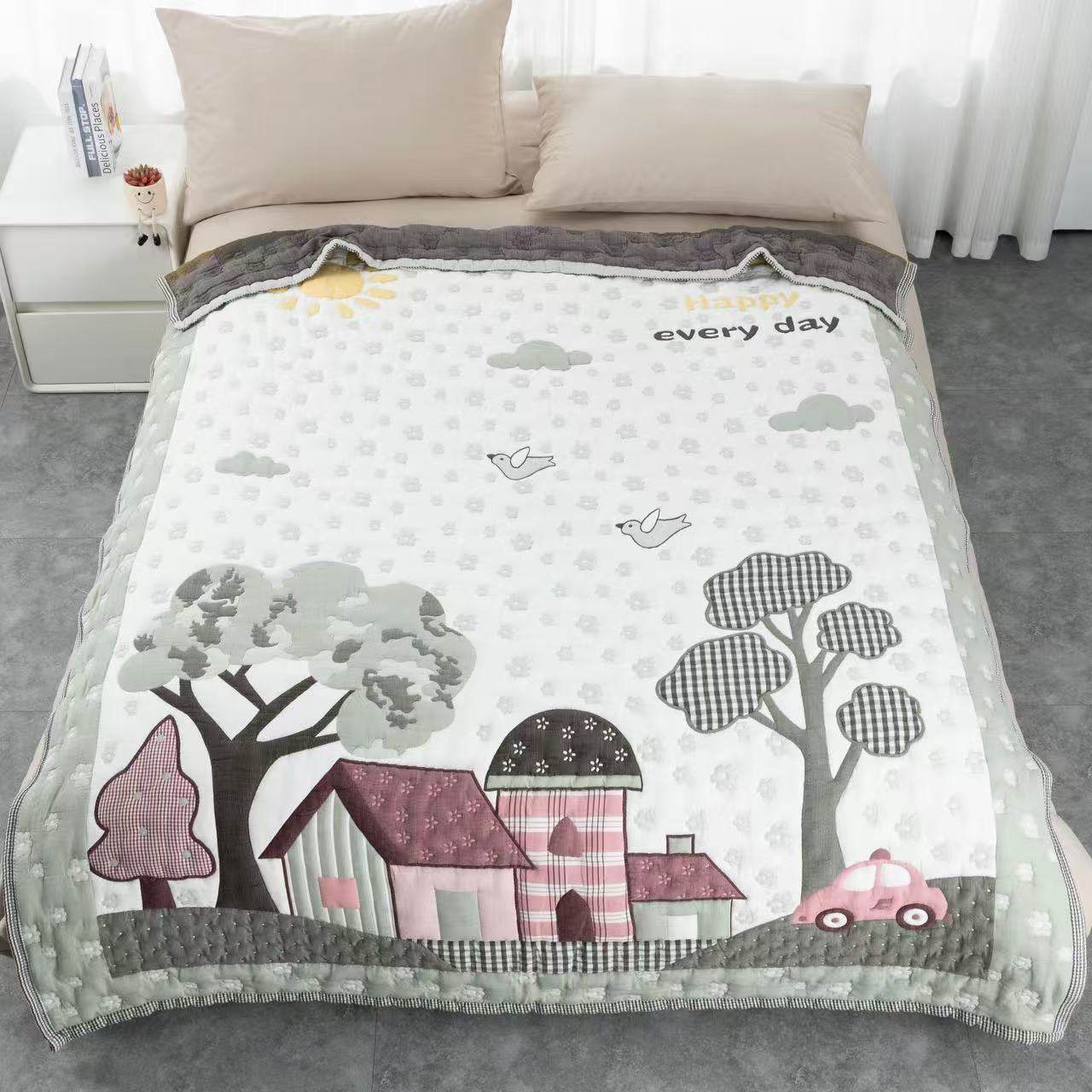 2025新款全棉纱布大豆泡芙被春秋被夏被冬被加厚保暖被芯单人色织,床上用品,化纤被,淘宝优惠券,粉丝福利购,淘宝优惠卷