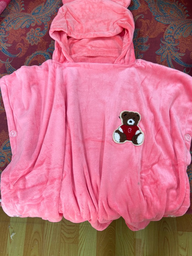 儿童披风浴袍斗篷可穿洗完澡后洗水透气加厚带帽