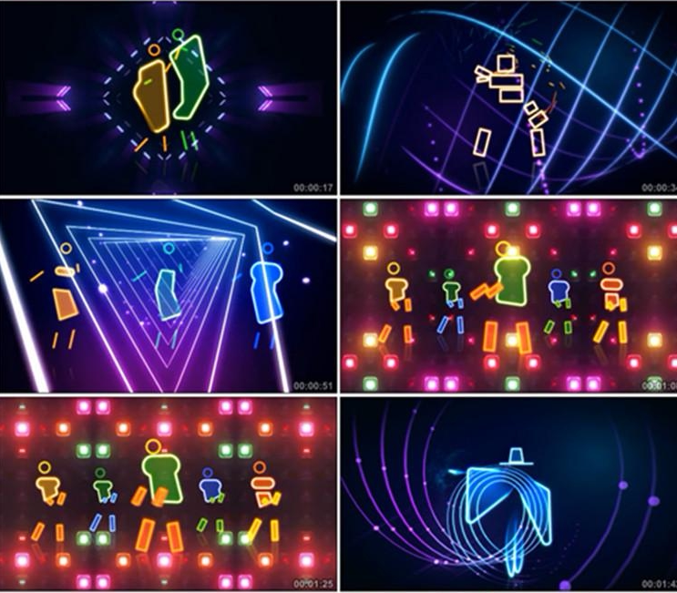 seve配乐成品 鬼步舞曲 seve舞蹈背景演出视频 led动态视频素材