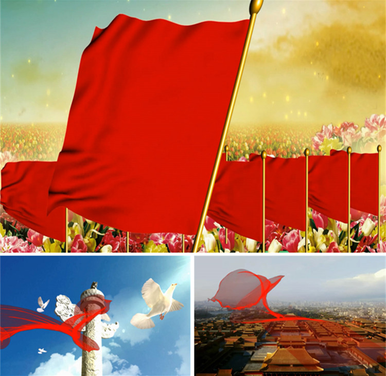 阳光路上配乐成品 晚会背景 led动态视频素材 和平鸽花海歌唱祖国