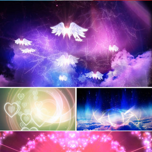 怎么忍心放开手配乐成品 led动态视频素材 唯美天使翅膀 爱心