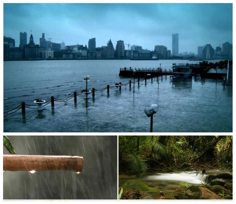 汪峰歌曲在雨中舞台背景 led动态背景下雨视频素材大雨雨中景物