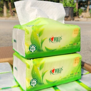 心相印茶语精选抽纸M码整箱24包餐巾纸家用整箱大包实惠装DT9100