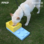 PPKP宠物积木食盆猫碗保护颈椎狗碗防打翻饮水双碗宠物用品