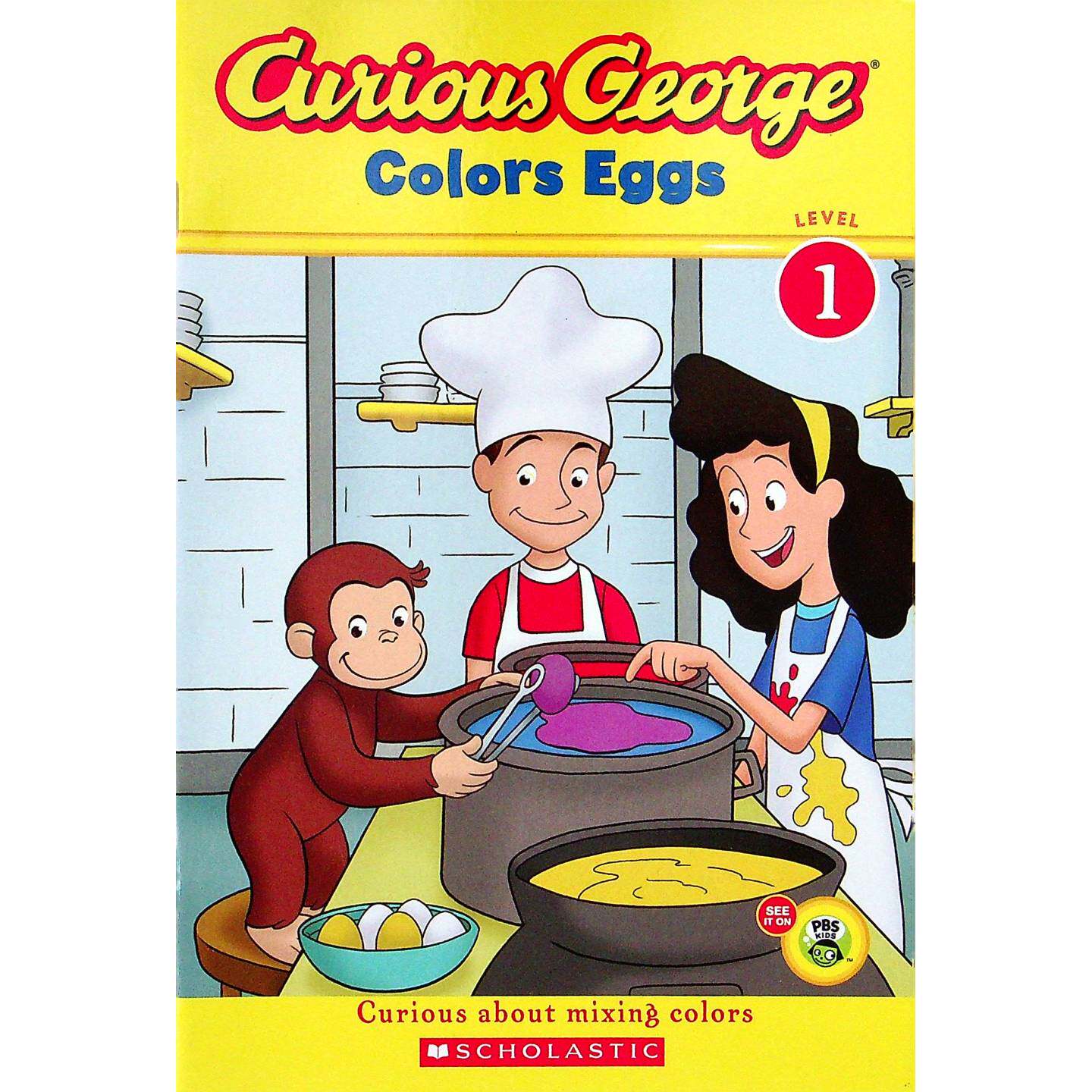 好奇的乔治染彩蛋英语原版书绘本亲子共读CuriousGeorge系列彩色图画书适合36岁儿童学习颜色认知和生活常识