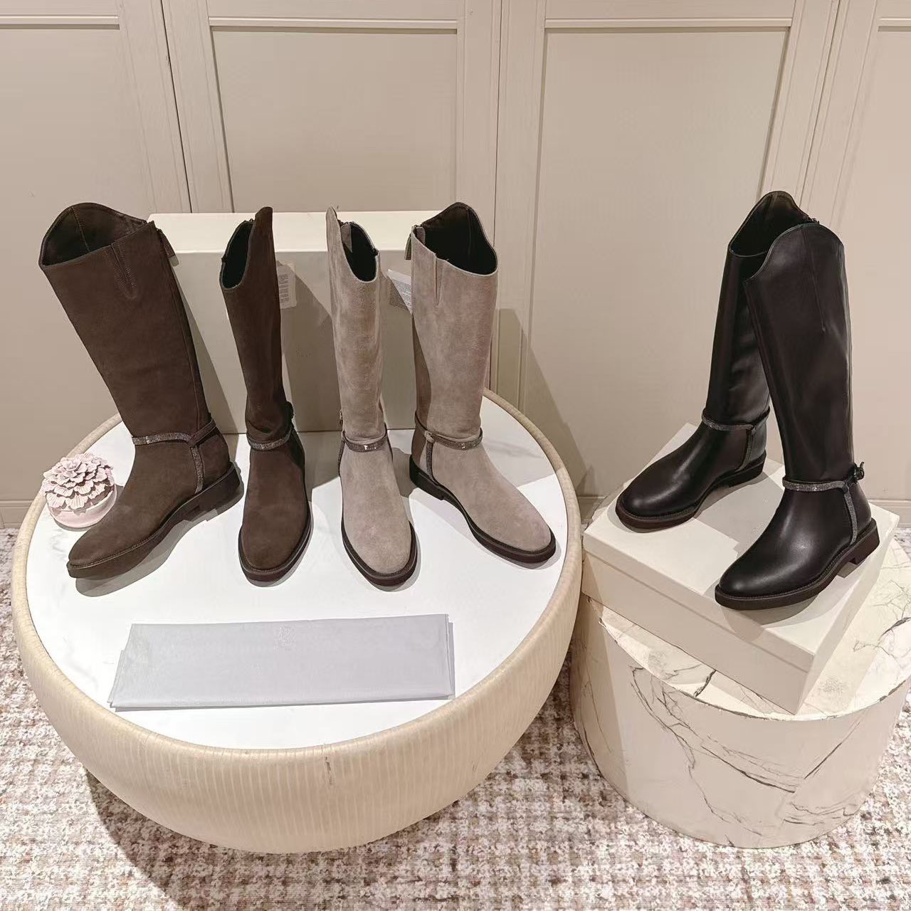 2025新款秋冬女长筒靴BC真皮时尚高靴骑士靴巨好看时装靴