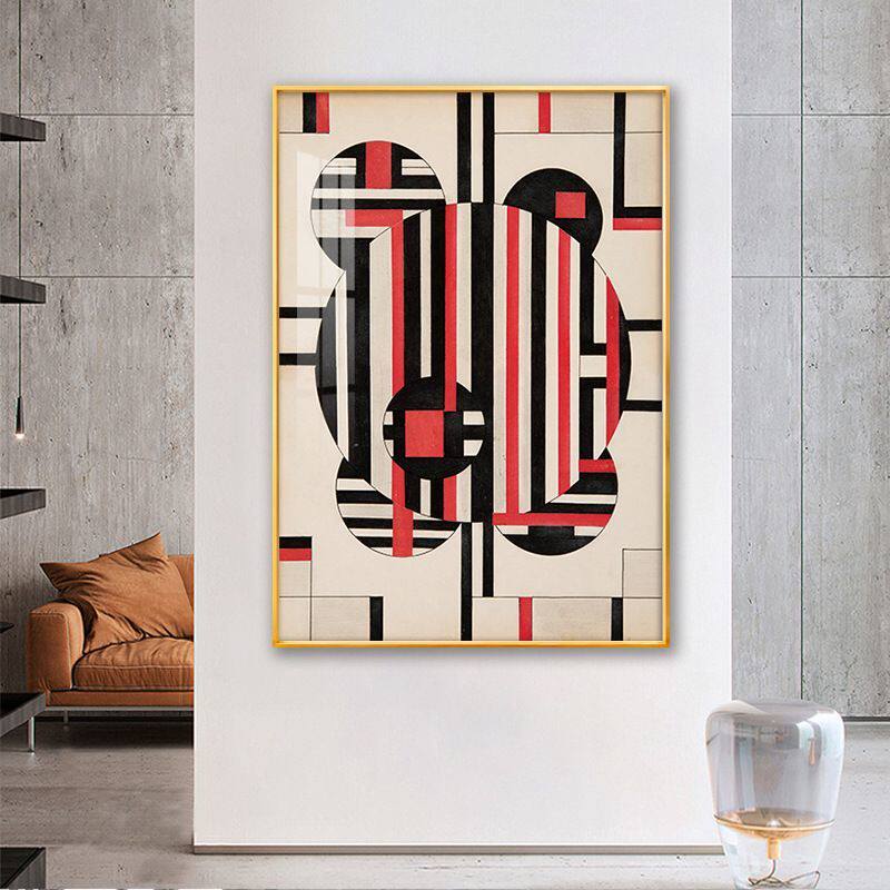 简约条形图案装饰画极简创意客厅沙发背景墙挂画书房玄关卧室壁画