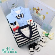 Hộp quà sơ sinh nam quần áo trẻ em phù hợp với quà tặng trăng tròn gói quà tặng sơ sinh Daquan 3 tháng 1 bông - Bộ quà tặng em bé