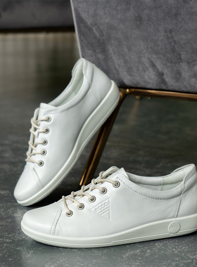 ECCO爱步女鞋休闲板鞋软底运动皮鞋女柔酷2号206503国内现货