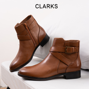 Hamble 女靴 Buckle现货 秋冬皮带扣休闲短筒时装 clarks其乐女鞋