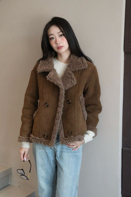 LPIUTY 2026新款皮毛一体羊羔毛外套女秋冬季高级感加绒加厚