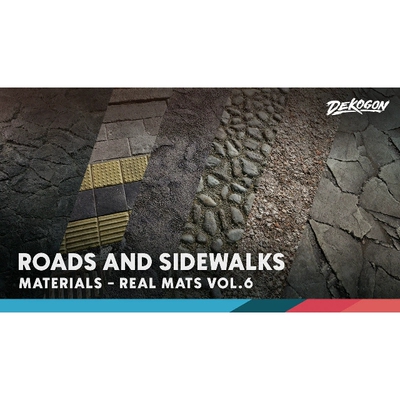UE5.1道路石头路面Realistic Materials Vol.6 Roads & Sidewalks