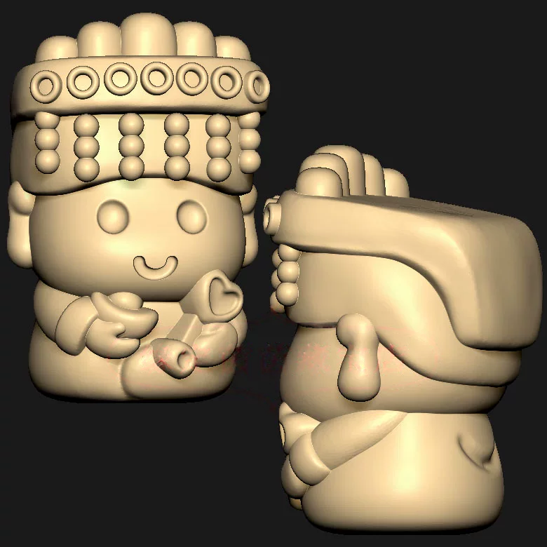 海神妈祖娘娘卡通妈祖三维立体图圆雕图纸stl文件雕刻机3d模型146