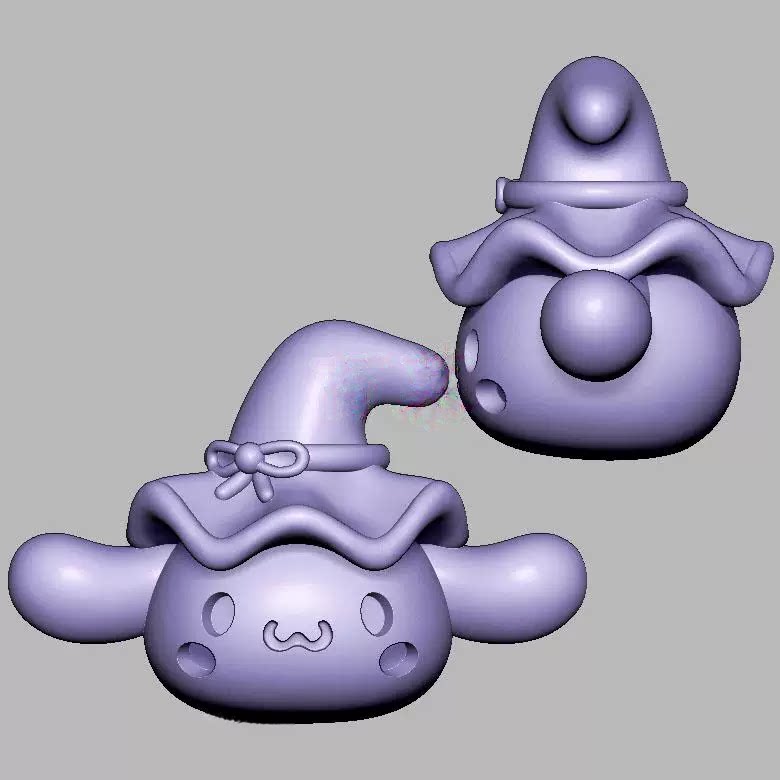巫师帽玉桂狗头三维立体图圆雕图STL文件雕刻机3D模型3219