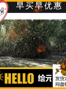 UE5.1写实红树林水潭场景Nanite Mangrove Vol.1