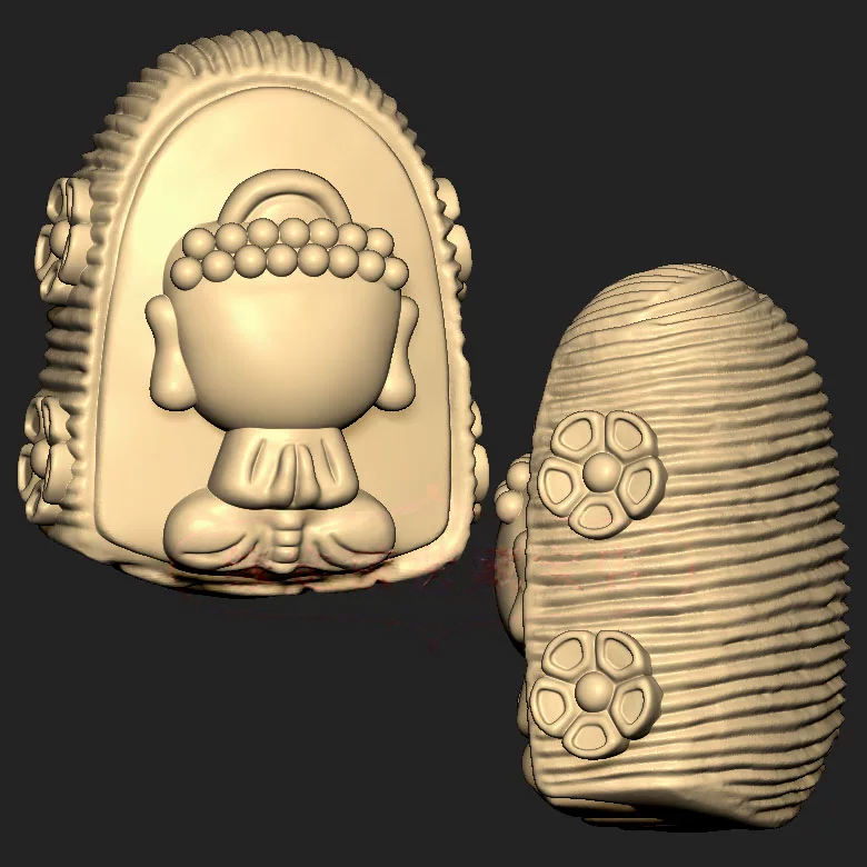 无相佛宝宝佛花朵三维立体图圆雕图纸stl文件雕刻机3d模型252
