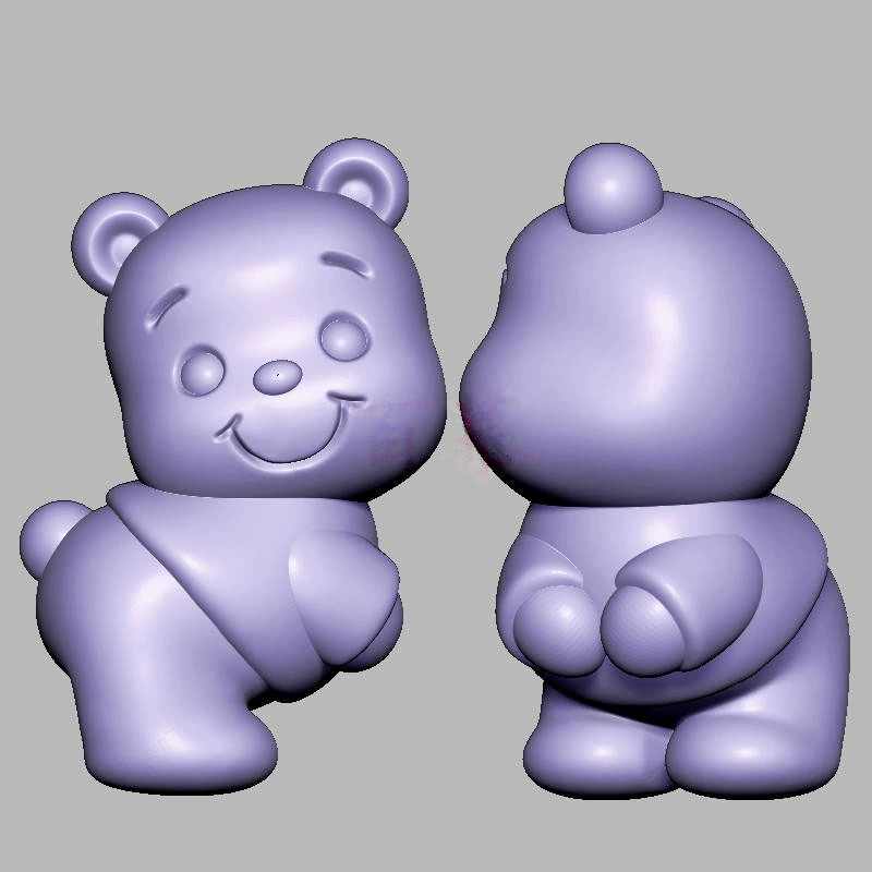 维尼熊三维立体图电脑圆雕雕刻图纸stl文件3d打印模型1066