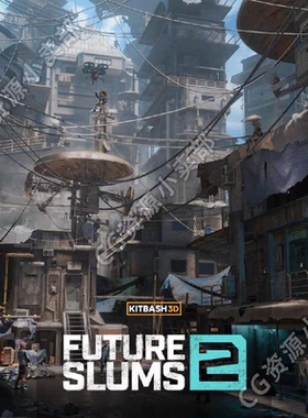 kitbash3d未来建筑废土赛博科幻战争机械工业3d模型资产合集blend