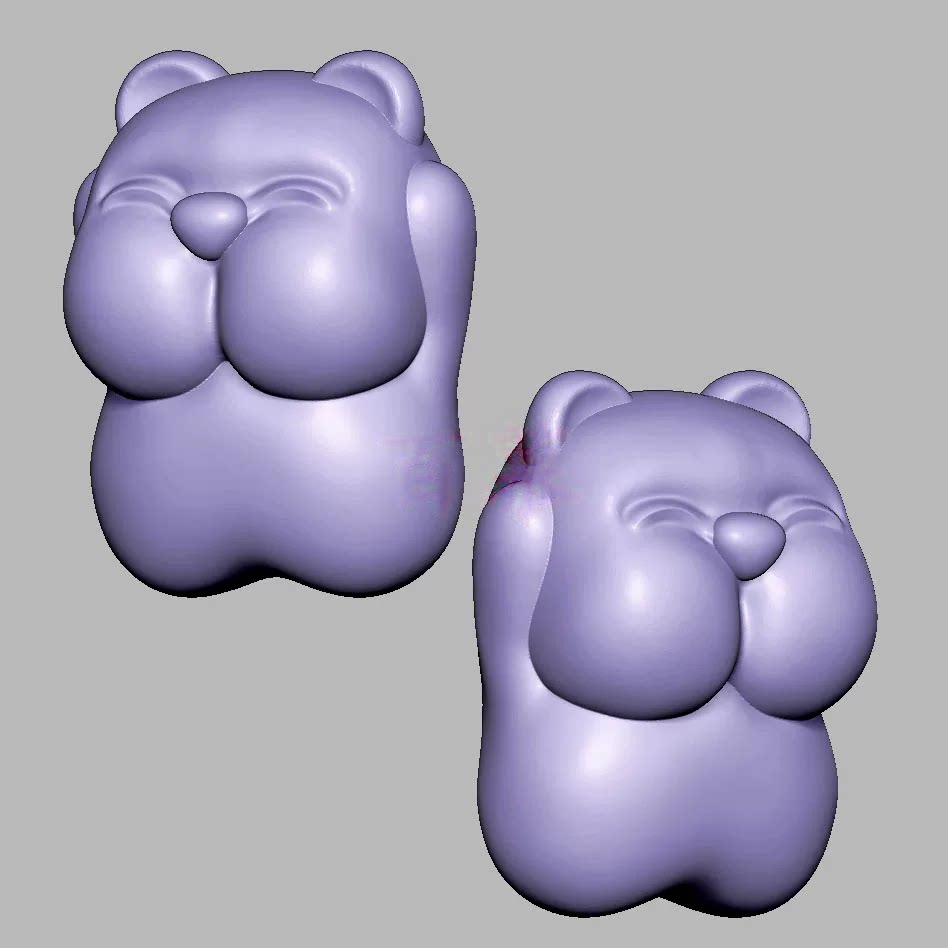 招财猫小猫三维立体图圆雕图雕刻机STL文件3D打印模型3619